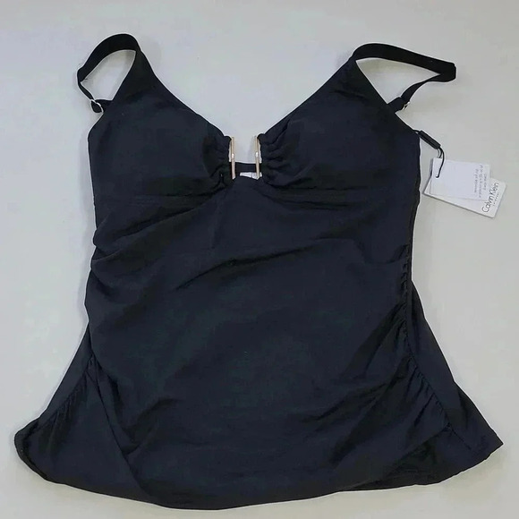 Calvin Klein Women's Gold Bracket Swim Tankini Top - Picture 2 of 9